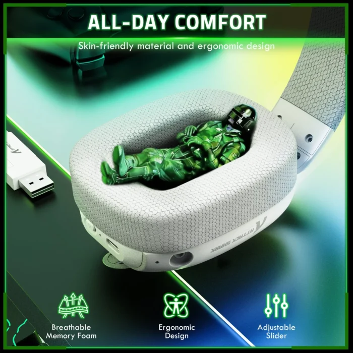 Attack Shark L80 Pro Headset - White - Image 10