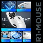 ⁦ATTACK SHARK R1 Wireless Gaming Mouse - White⁩ - الصورة ⁦6⁩