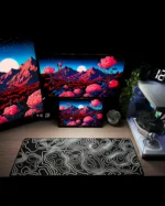 Black Topography Mousepad (30x80) - Image 2