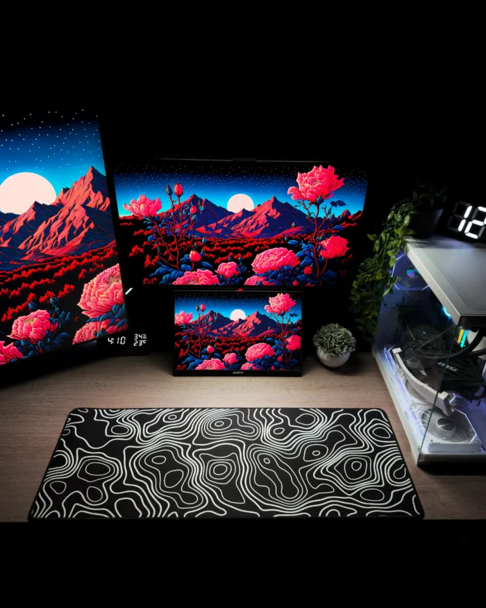 Black Topography Mousepad (30x80) - Image 2