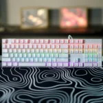 White Mechanical Arabic Keyboard 100%
