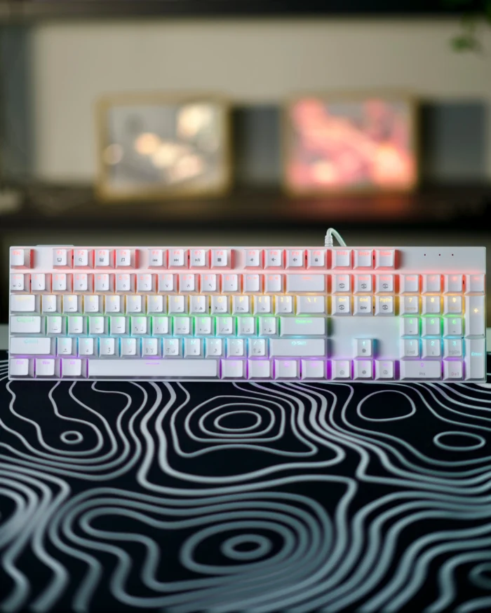 White Mechanical Arabic Keyboard 100% - Image 1