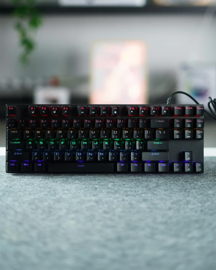 2 Black Mechanical Arabic Keyboard 80% - الصورة 1