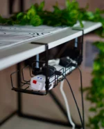 Black Under Desk Cable Tray - 45cm - Image 3