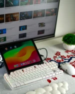 White Mechanical Arabic Keyboard 80% - Image 2