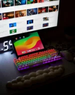 White Mechanical Arabic Keyboard 80% - Image 3