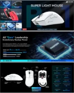 ⁦ATTACK SHARK R1 Wireless Gaming Mouse - White⁩ - الصورة ⁦5⁩