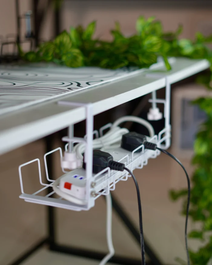 White Under Desk Cable Tray - 45cm - Image 3