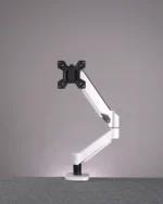 White Single Hydraulic Monitor Stand