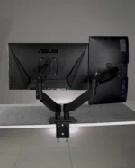 Black Dual Hydraulic Monitor Stand - Image 3