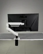 White Single Hydraulic Monitor Stand - Image 2