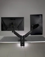 Black Dual Hydraulic Monitor Stand - Image 2