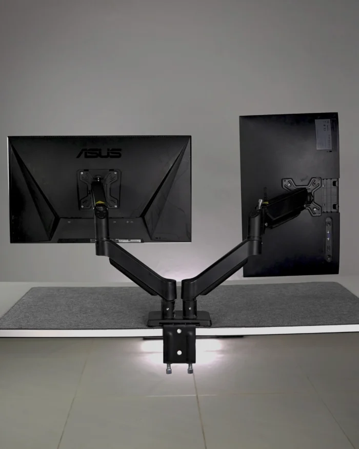 Black Dual Hydraulic Monitor Stand - Image 2