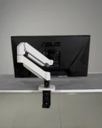 White Single Hydraulic Monitor Stand - Image 3