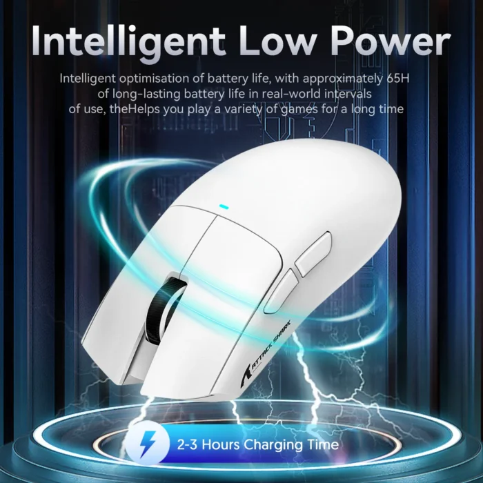 ⁦ATTACK SHARK X11 Wireless Gaming Mouse - White⁩ - الصورة ⁦6⁩