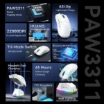 ⁦ATTACK SHARK X11 Wireless Gaming Mouse - White⁩ - الصورة ⁦8⁩