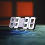 White 3D Digital Clock