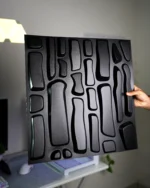 Black Brick 3D Wall Panel, 50x50cm - Image 2