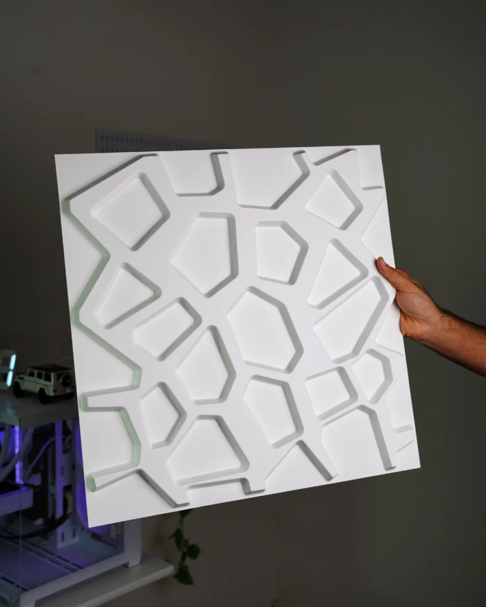 ⁦White Web 3D Wall Panel, 50x50cm⁩ - الصورة ⁦2⁩