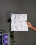 ⁦White Crystal 3D Wall Panel, 30x30cm⁩ - الصورة ⁦3⁩