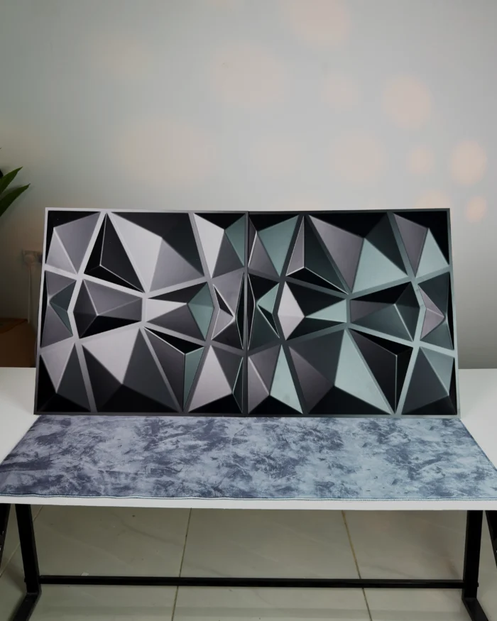 ⁦Black Crystal 3D Wall Panel, 50x50cm⁩ - الصورة ⁦1⁩