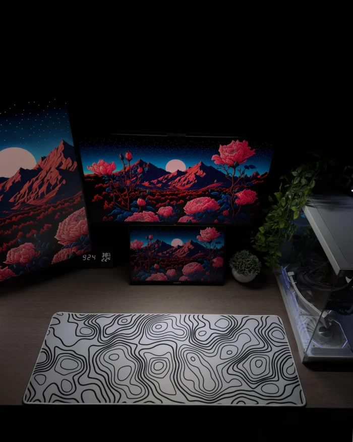 White Topography Mousepad (30x80) - Image 2