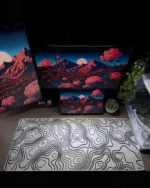 White Topography Mousepad (40x90) - Image 2