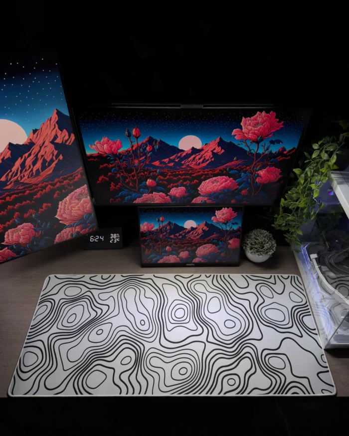 White Topography Mousepad (40x90) - Image 2