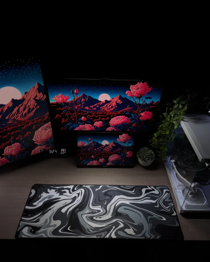 Black Waves Mousepad (30x80) - Image 2