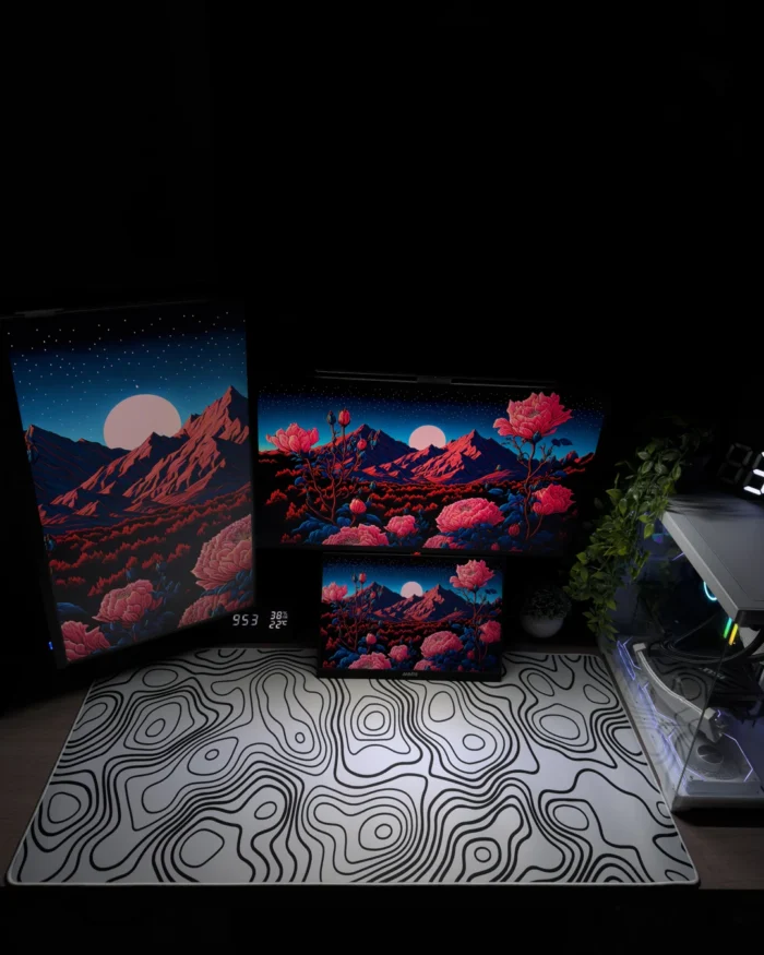 White Topography Mousepad (50x100) - Image 2