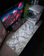 White Topography Mousepad (40x90)