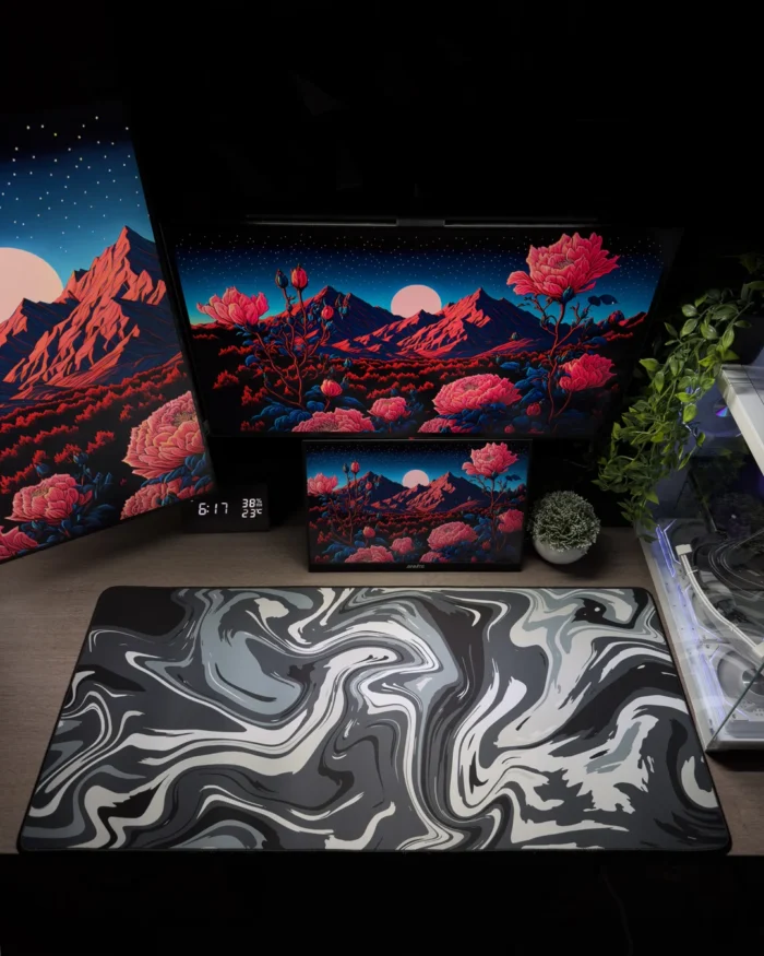 Black Waves Mousepad (40x90) - Image 2