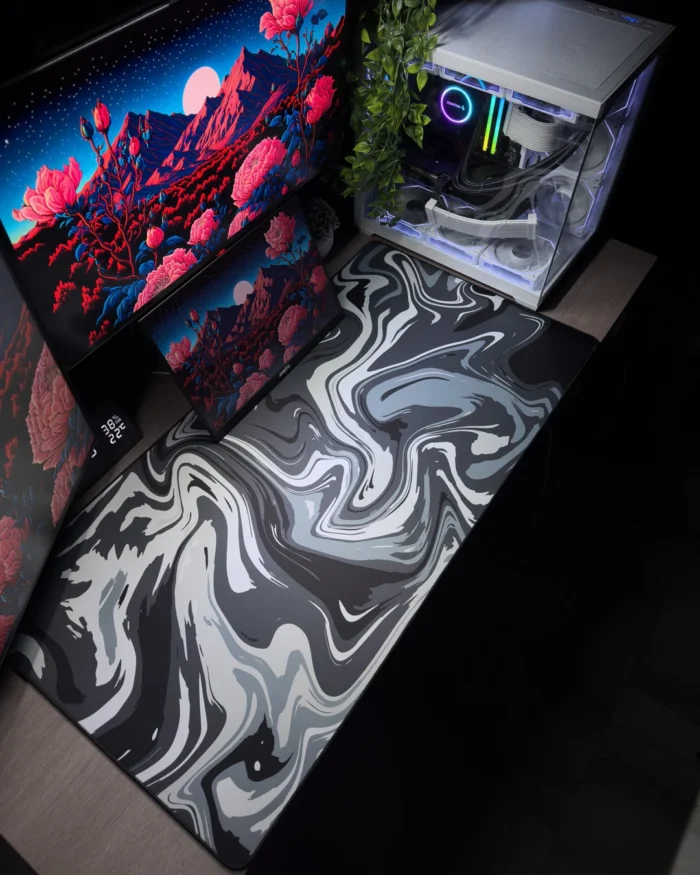 Black Waves Mousepad (50x100) - Image 1