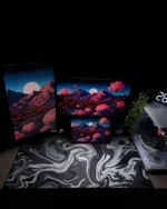 Black Waves Mousepad (50x100) - Image 2