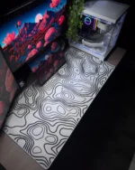 White Topography Mousepad (50x100)