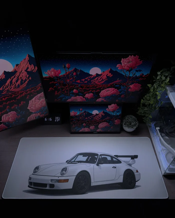 White Porsche Mousepad (40x90) - Image 2