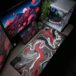 Red Waves Mousepad (40x90)