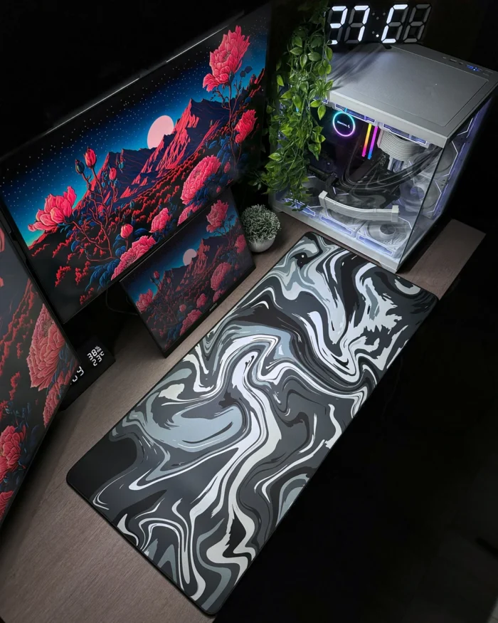 Black Waves Mousepad (40x90) - Image 1