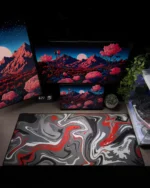 Red Waves Mousepad (40x90) - Image 2