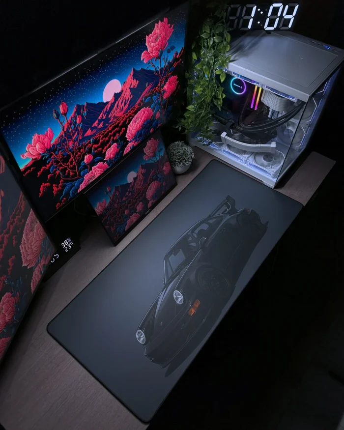 wnd1flvttjukivwqigpm Black Porsche Mousepad (40x90) - Image 1