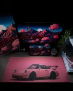 ⁦Pink Porsche Mousepad (40x90)⁩ - الصورة ⁦2⁩