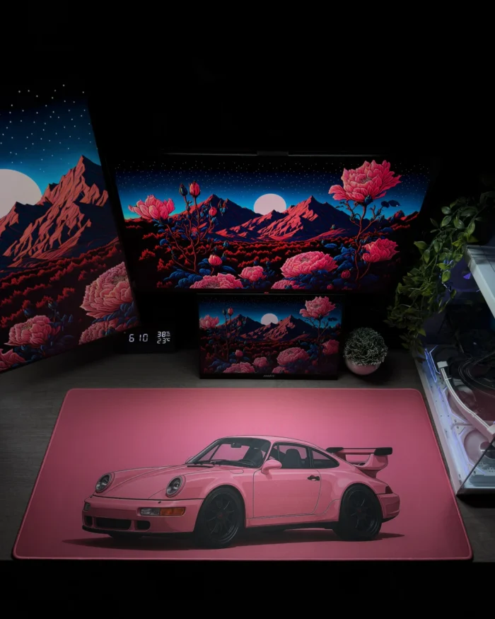 ⁦Pink Porsche Mousepad (40x90)⁩ - الصورة ⁦2⁩