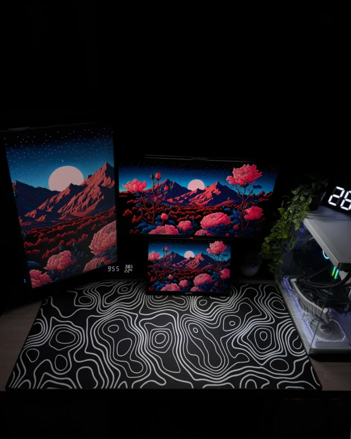 Black Topography Mousepad (50x100) - Image 2