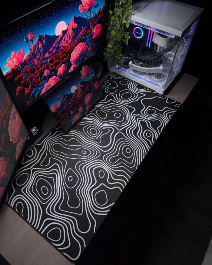 Black Topography Mousepad (50x100) - Image 1
